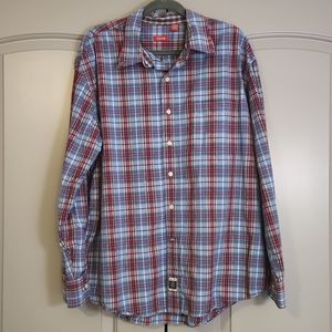 Izod plaid tartan button up